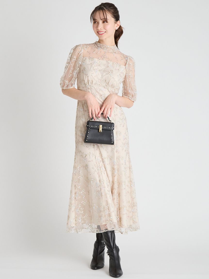 バックリボンスモールフラワードレス(オケージョンドレス)｜DRESS