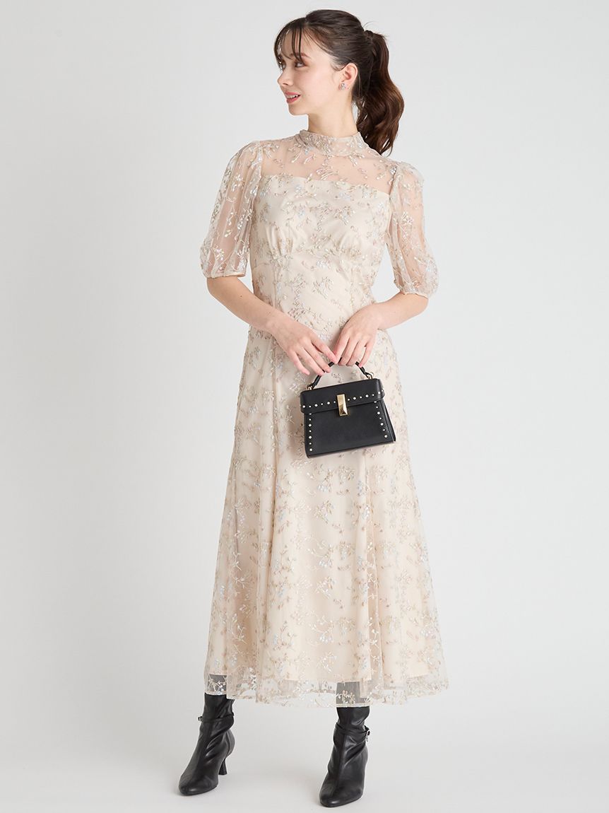 バックリボンスモールフラワードレス(オケージョンドレス)｜DRESS