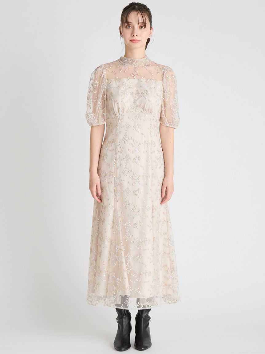 バックリボンスモールフラワードレス(オケージョンドレス)｜DRESS