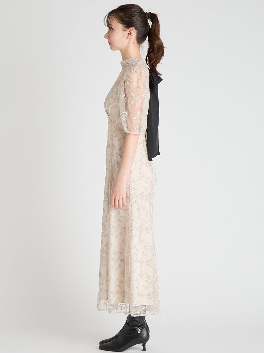 バックリボンスモールフラワードレス(オケージョンドレス)｜DRESS