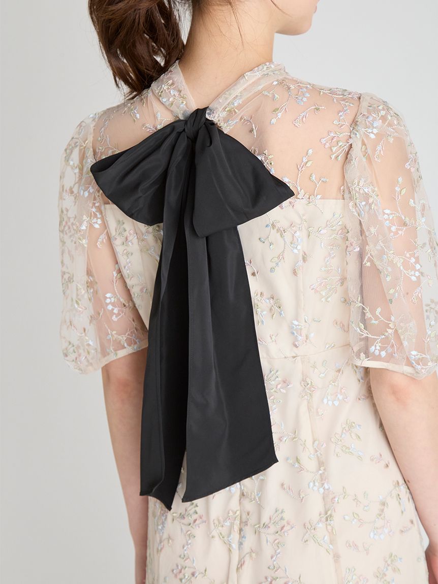 バックリボンスモールフラワードレス(オケージョンドレス)｜DRESS