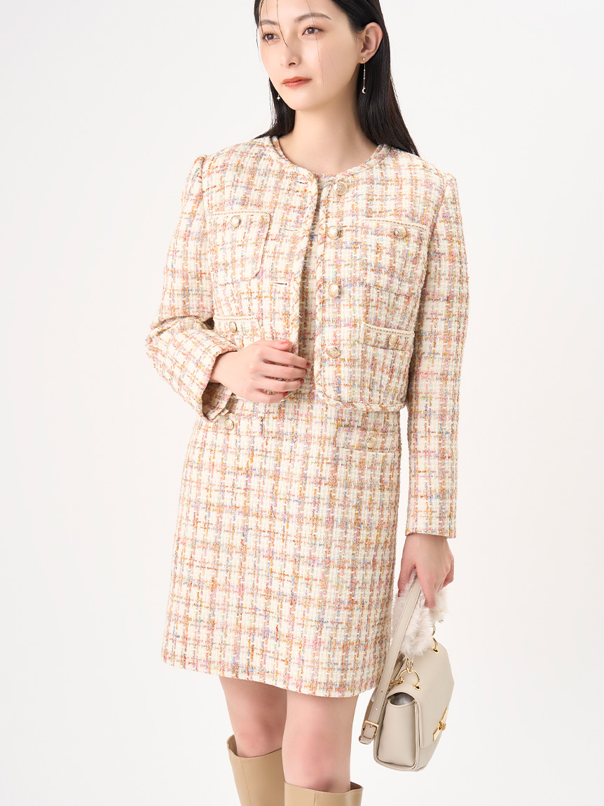 ツィードミニワンピース　セルフォード　36 ツィードミニワンピース セルフォード 36