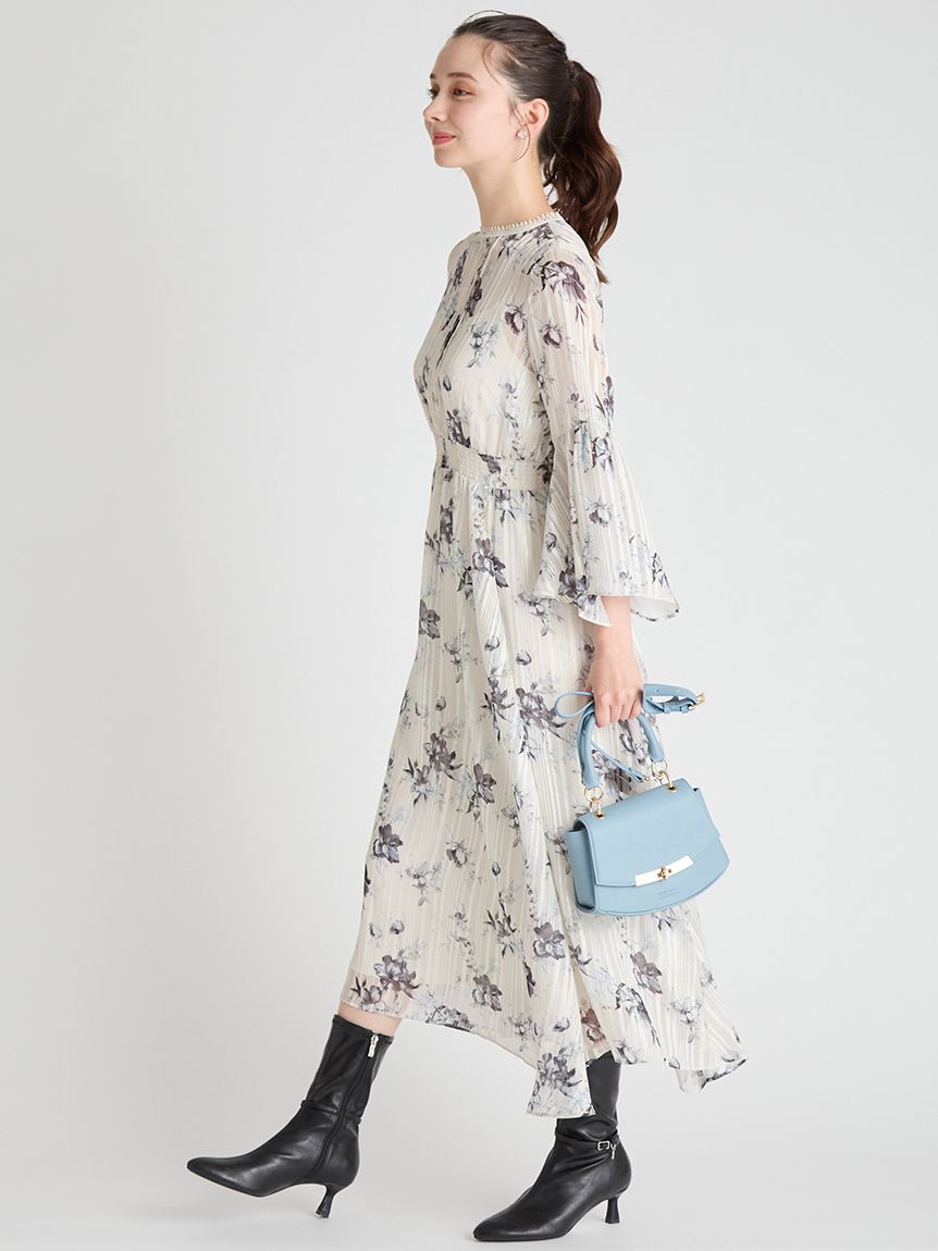 フラワープリントフレアワンピース(デイリーワンピース)｜DRESS