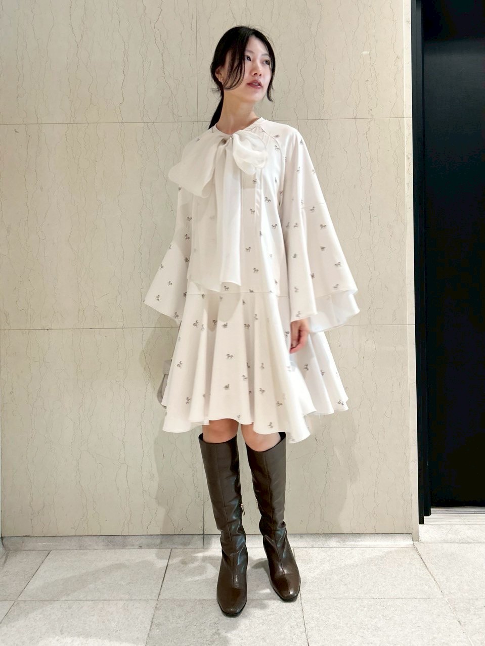 ビッグリボンフレアワンピース(デイリーワンピース)｜DRESS（ドレス