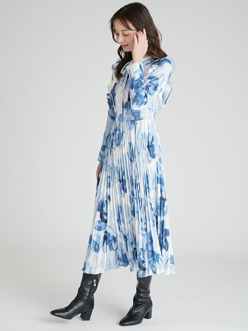 ミュテッドフローラルプリントワンピース(デイリーワンピース