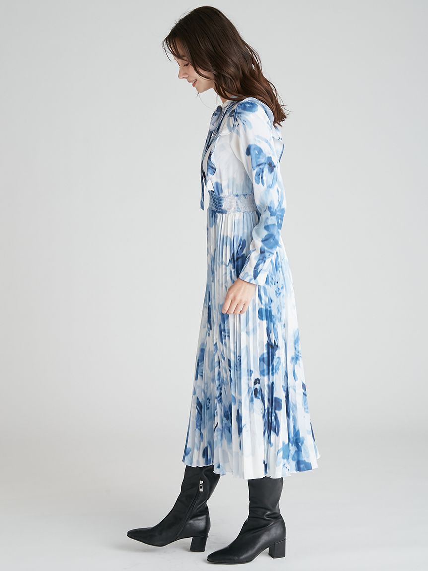 ミュテッドフローラルプリントワンピース(デイリーワンピース)｜DRESS