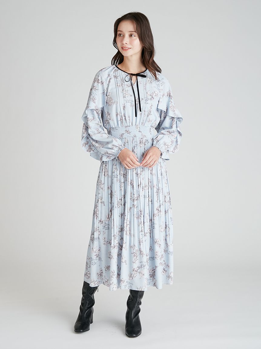 ボタニカルレタープリントワンピース(デイリーワンピース)｜DRESS