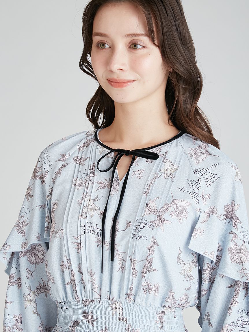 ボタニカルレタープリントワンピース(デイリーワンピース)｜DRESS