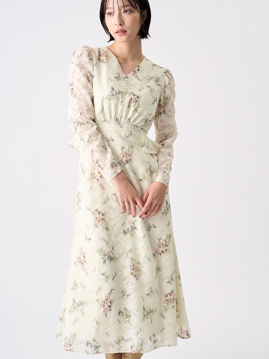 ウエストペプラムデザインワンピース(デイリーワンピース)｜DRESS