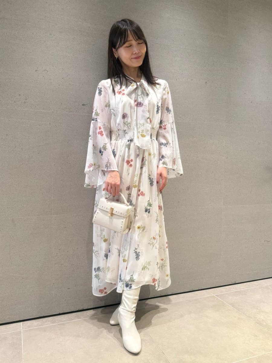 【極美品✨】ダイアグラム　リボン付ロゴフラワープリントワンピース 38 リボン付ロゴフラワープリントワンピース / GRACE CONTINENTAL | GRACE