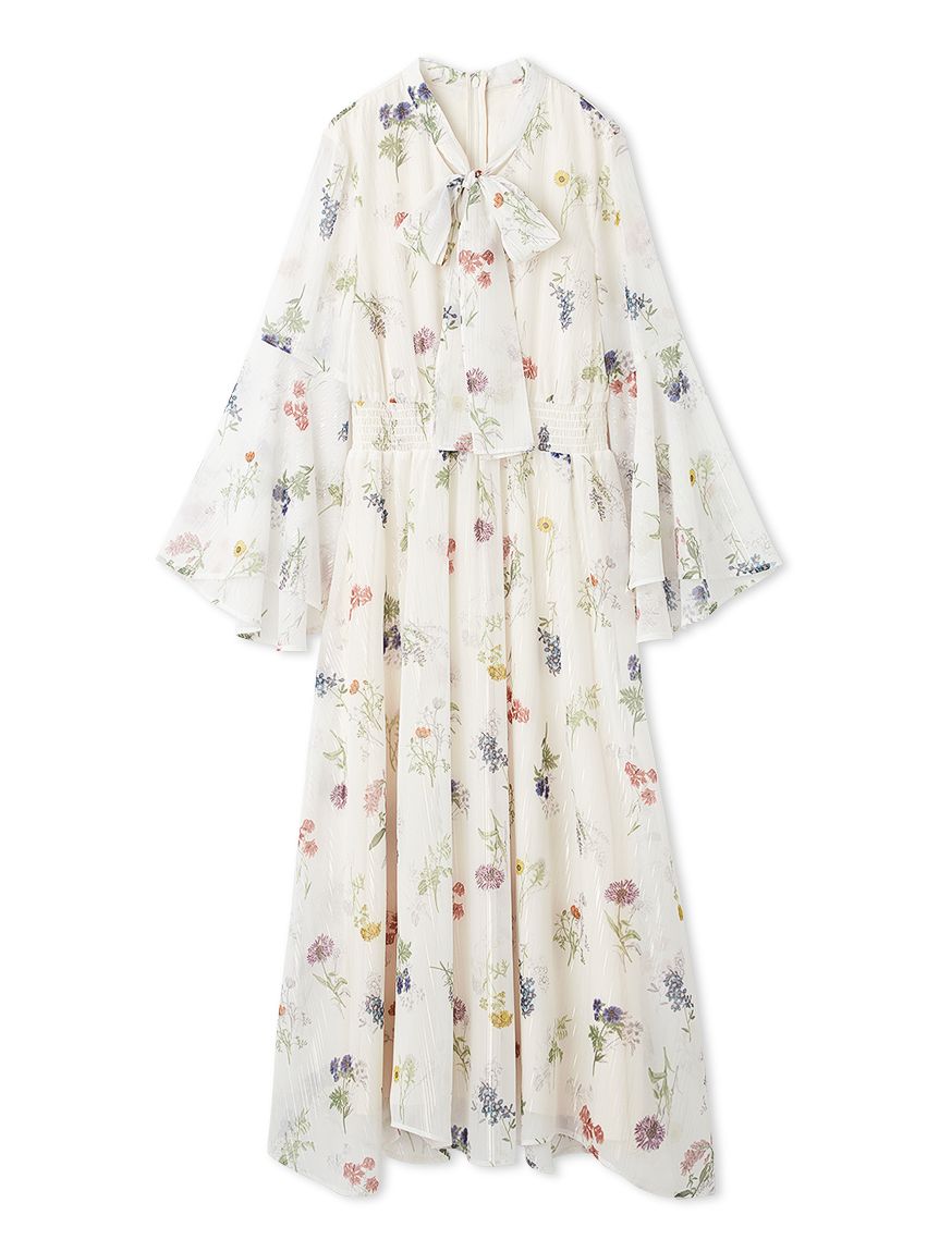 フラワープリントボウタイワンピース(デイリーワンピース)｜DRESS