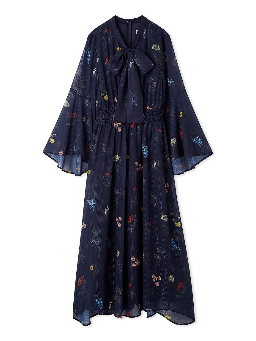 フラワープリントボウタイワンピース(デイリーワンピース)｜DRESS
