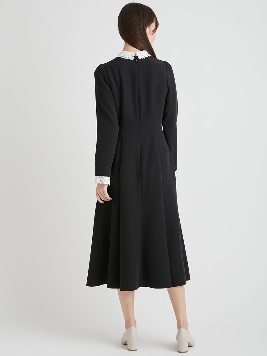 洗える】刺繍レース付きマーメイドワンピース(フォーマルワンピース