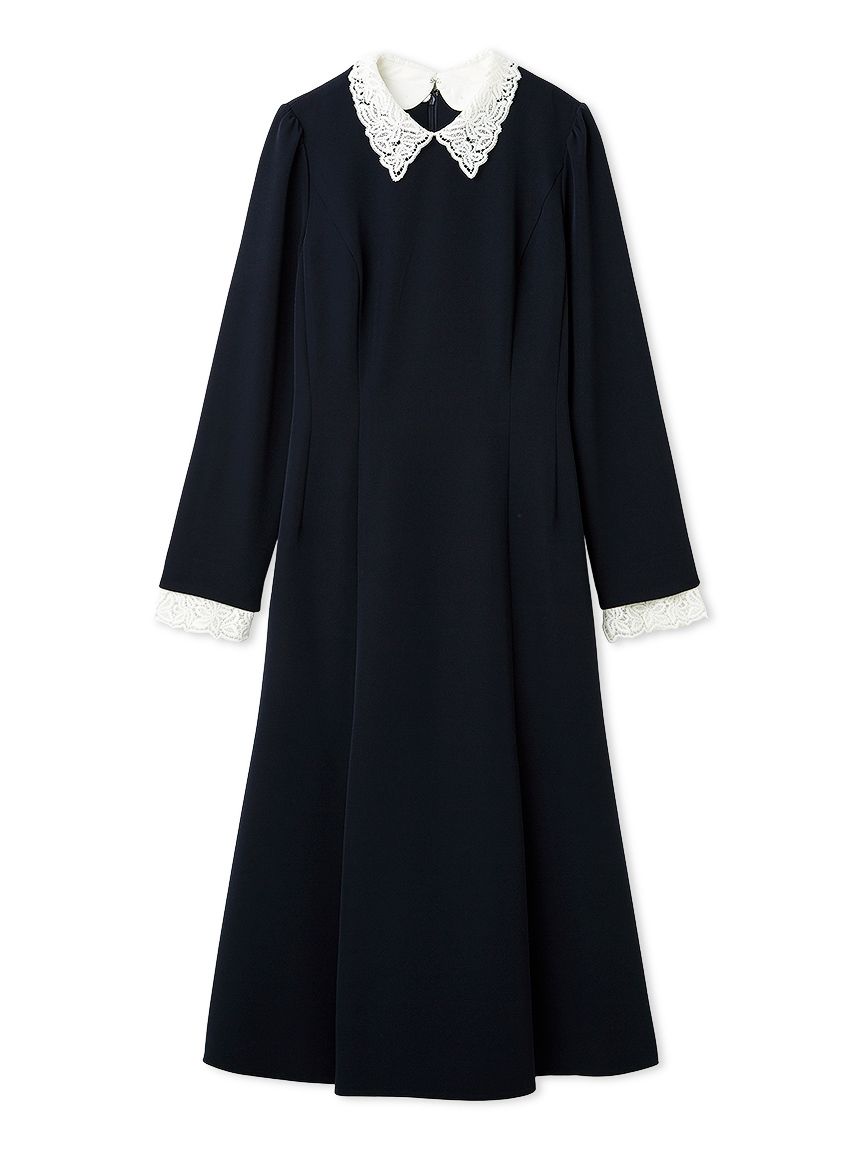 洗える】刺繍レース付きマーメイドワンピース(フォーマルワンピース