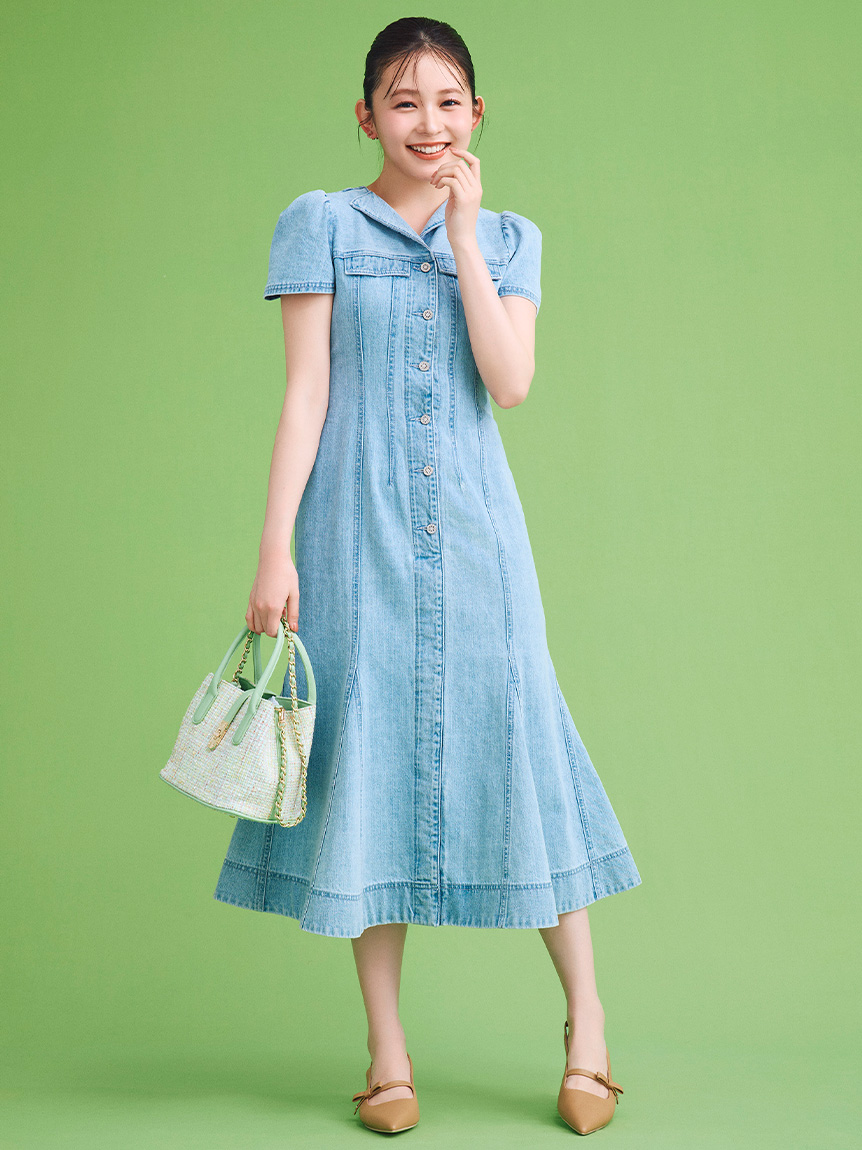 洗える】マーメイドデニムワンピース(デイリーワンピース)｜DRESS