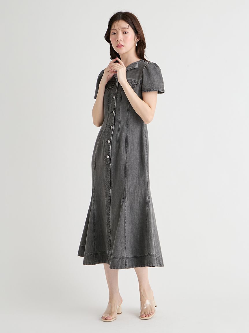 洗える】マーメイドデニムワンピース(デイリーワンピース)｜DRESS