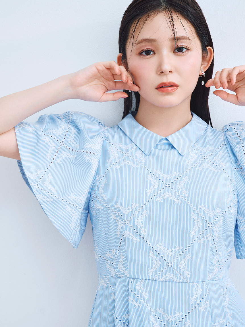 フラワーエンブロイダリーワンピース(デイリーワンピース)｜DRESS