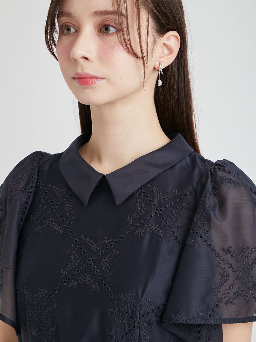 フラワーエンブロイダリーワンピース(デイリーワンピース)｜DRESS