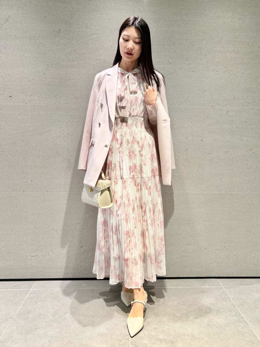 マーブルフラワープリントワンピース(デイリーワンピース)｜DRESS