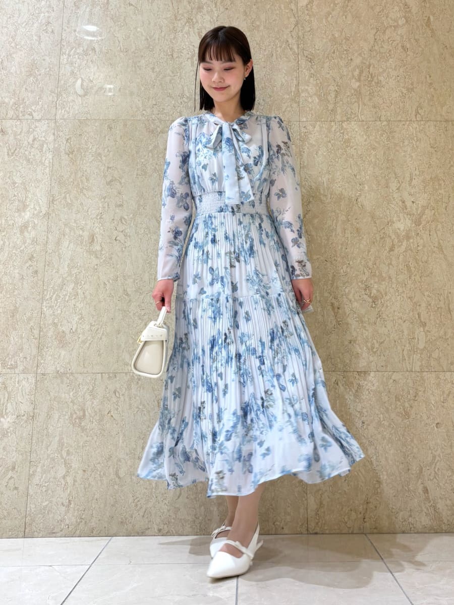 マーブルフラワープリントワンピース(デイリーワンピース)｜DRESS