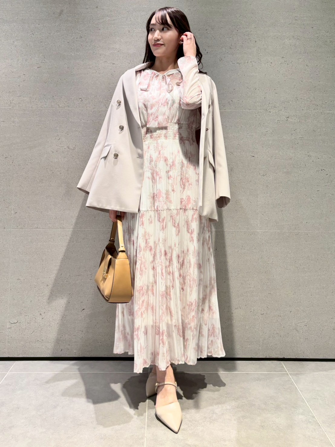 マーブルフラワープリントワンピース(デイリーワンピース)｜DRESS