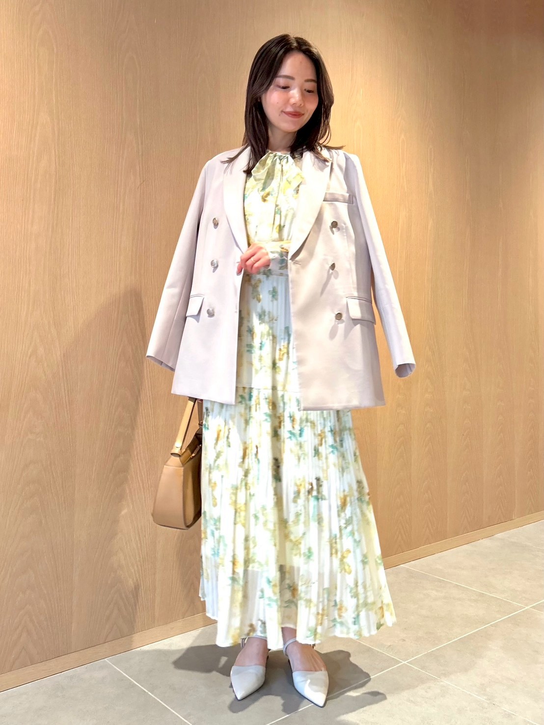 マーブルフラワープリントワンピース(デイリーワンピース)｜DRESS