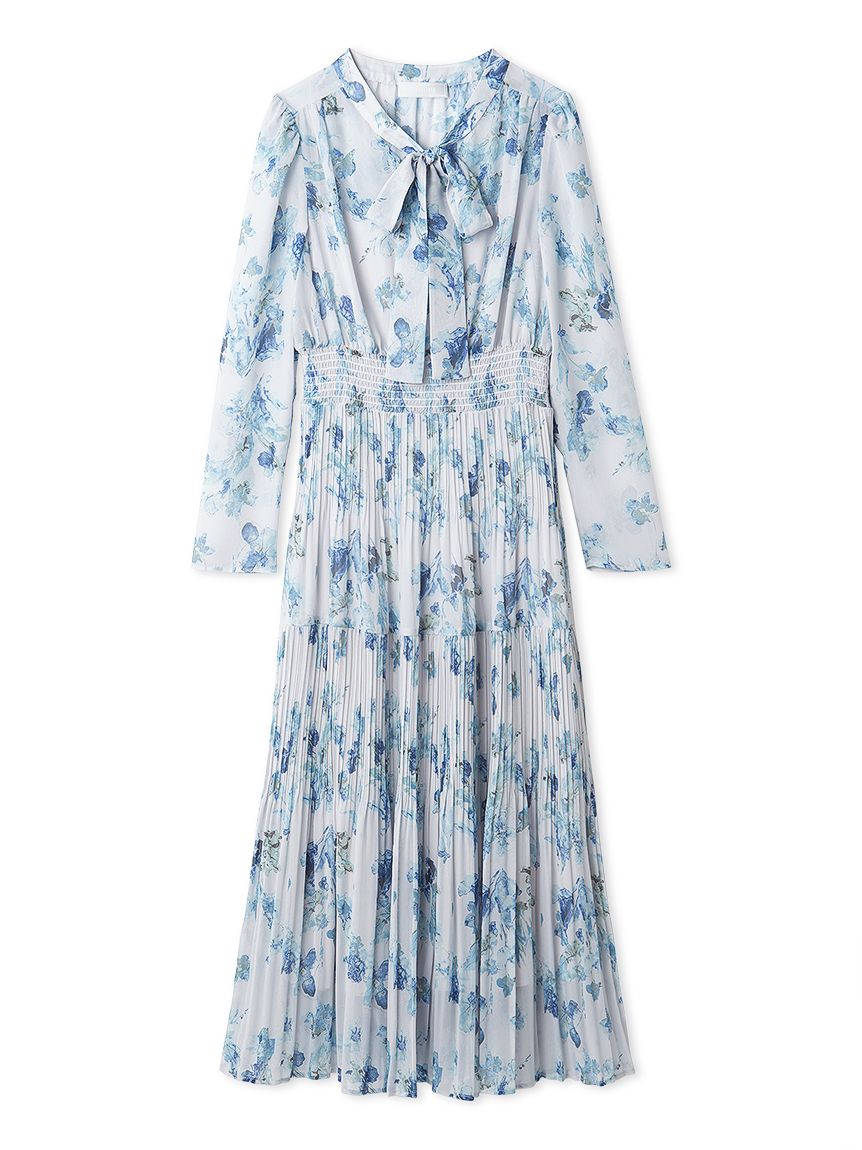 マーブルフラワープリントワンピース(デイリーワンピース)｜DRESS