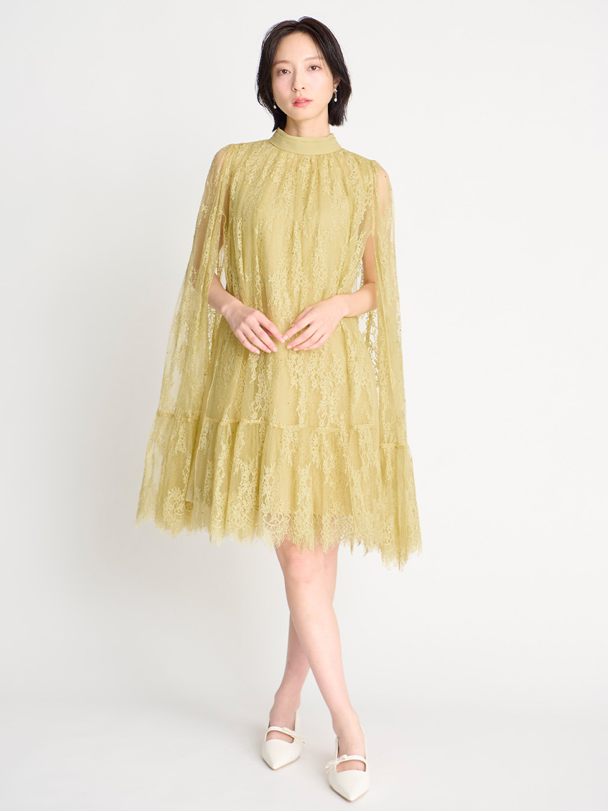 バックリボンレースケープドレス(オケージョンドレス)｜DRESS（ドレス