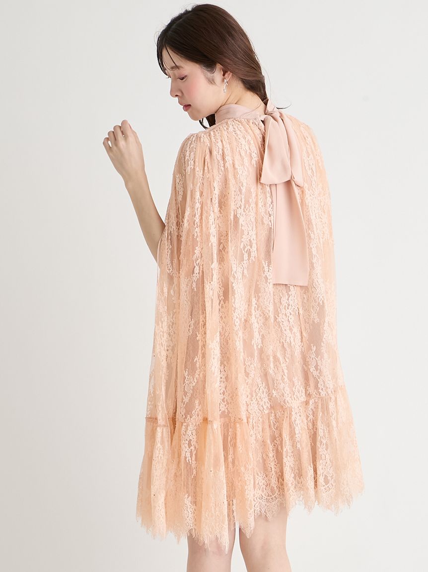 バックリボンレースケープドレス(オケージョンドレス)｜DRESS（ドレス