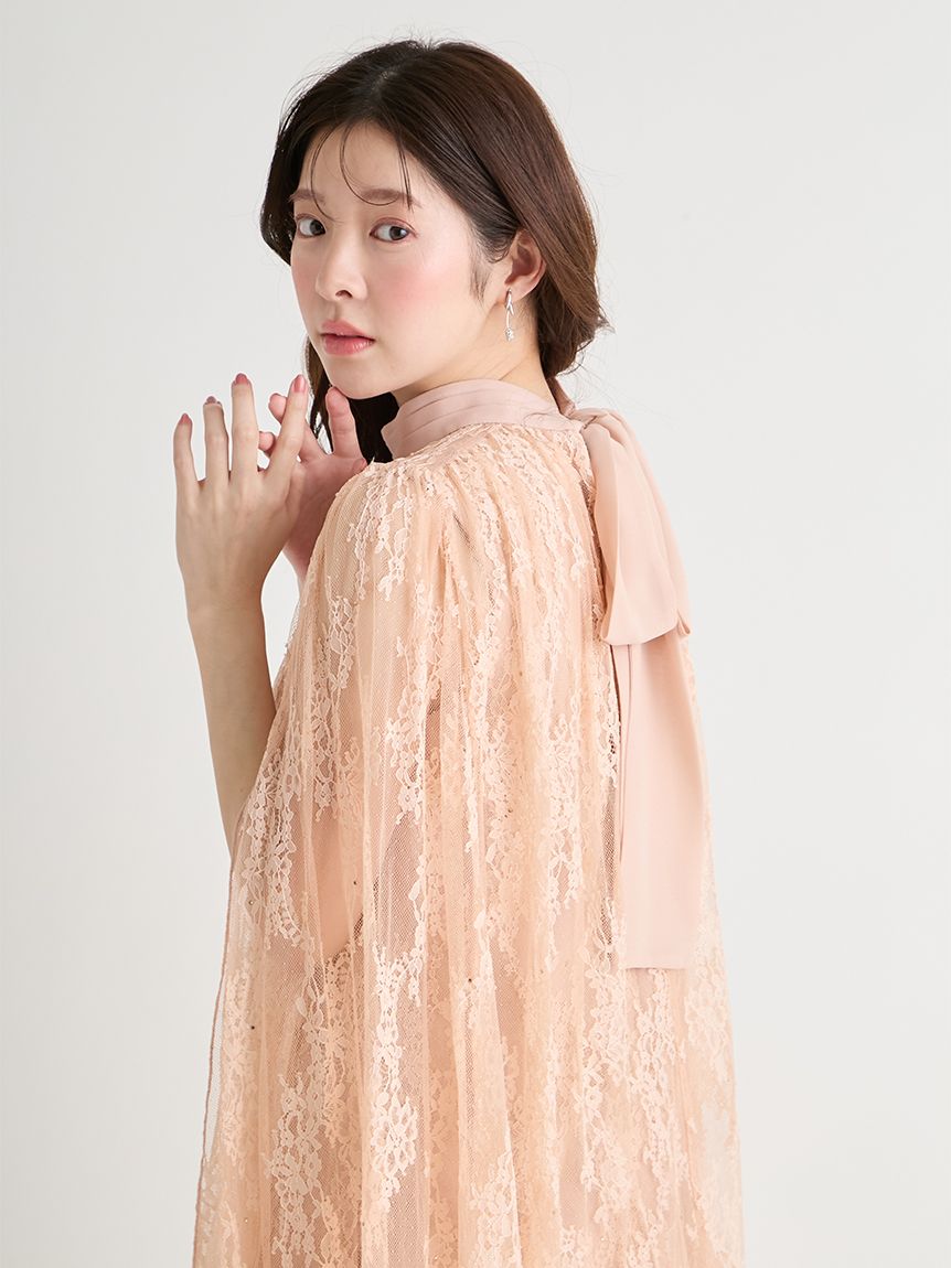 バックリボンレースケープドレス(オケージョンドレス)｜DRESS（ドレス