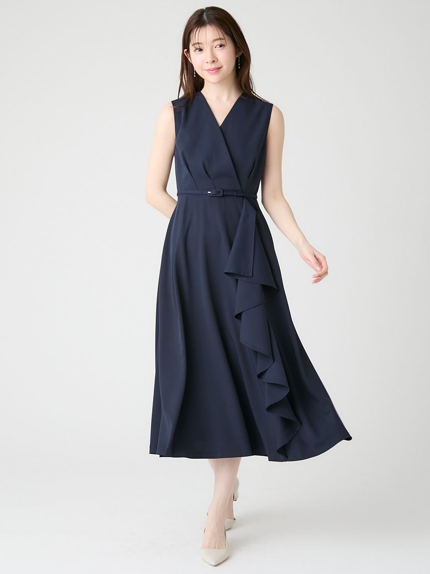 洗える】カシュクールラッフルワンピース(デイリーワンピース)｜DRESS