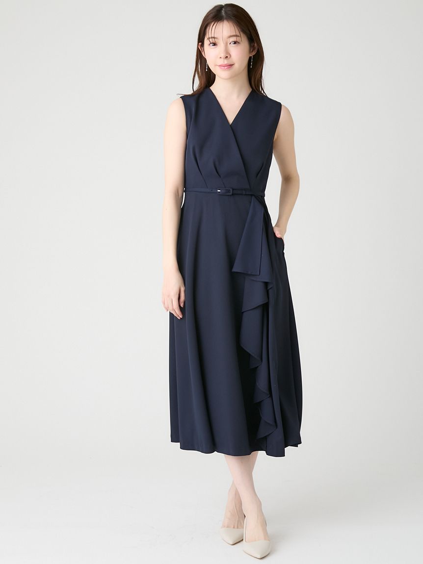洗える】カシュクールラッフルワンピース(デイリーワンピース)｜DRESS