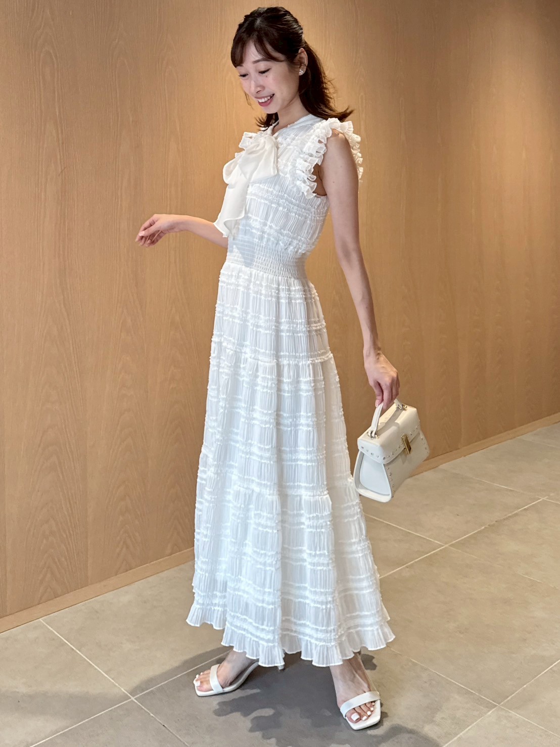 接触冷感】フリルシフォンワンピース(デイリーワンピース)｜DRESS