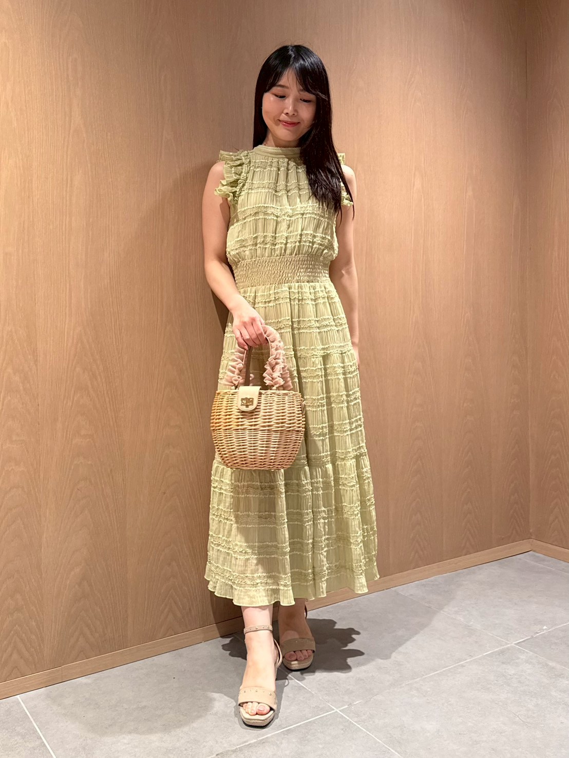 接触冷感】フリルシフォンワンピース(デイリーワンピース)｜DRESS