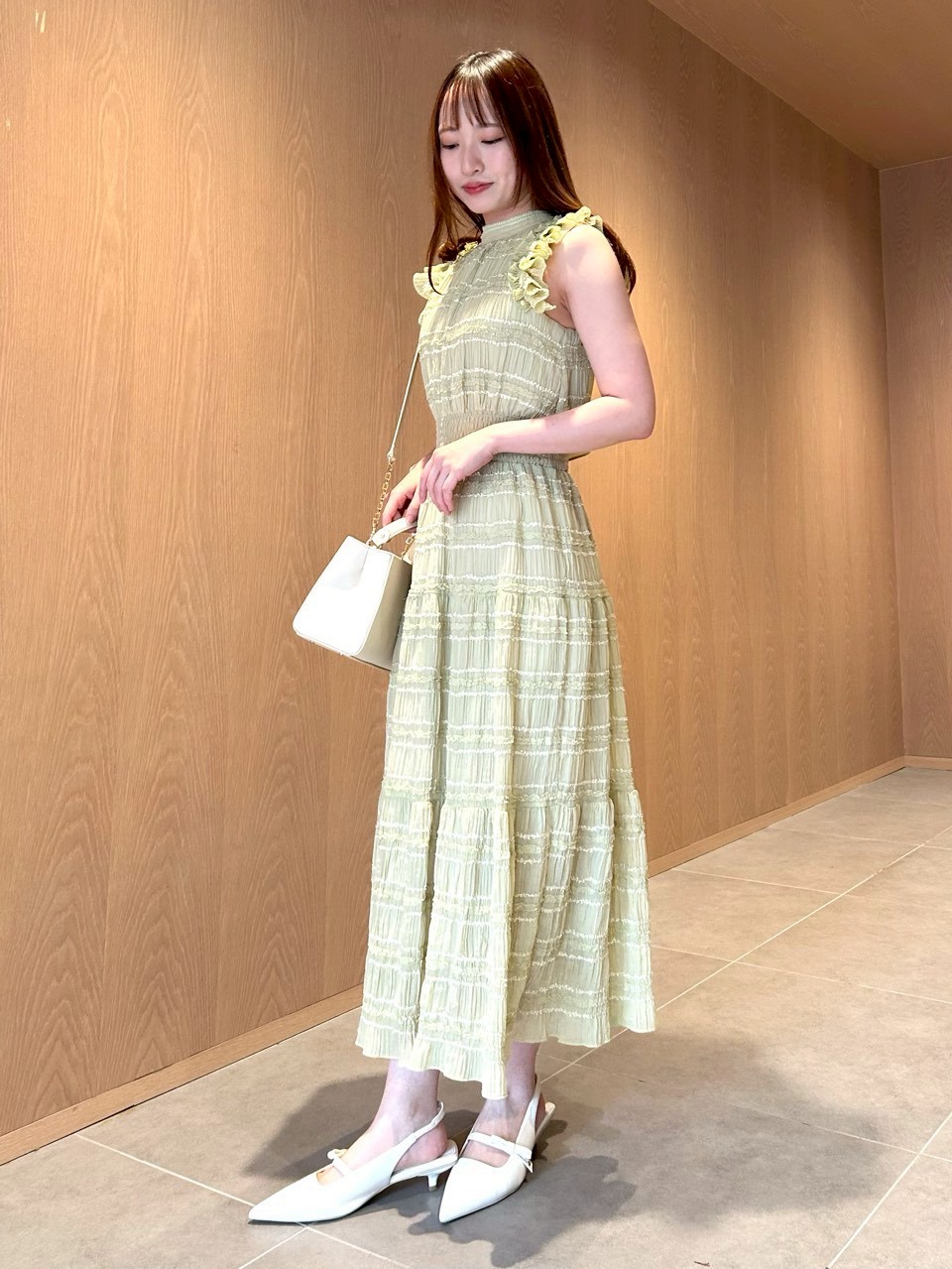 接触冷感】フリルシフォンワンピース(デイリーワンピース)｜DRESS