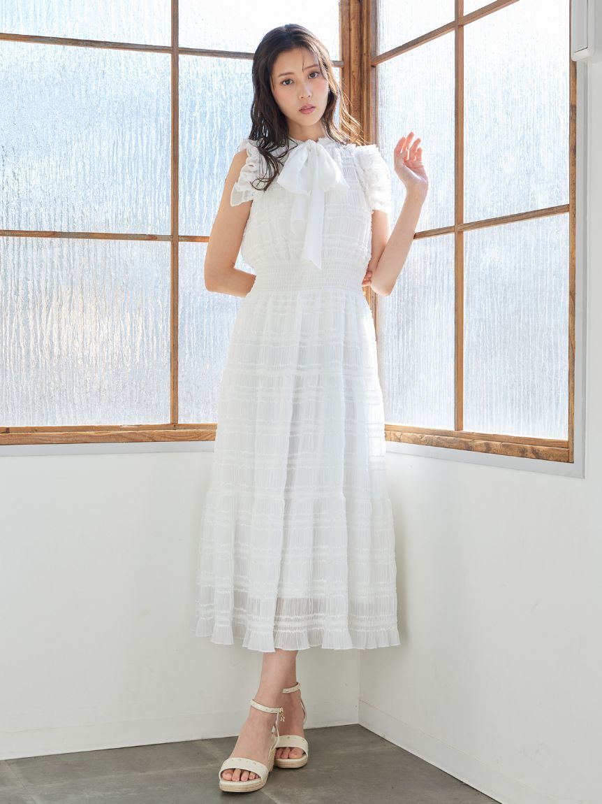 接触冷感】フリルシフォンワンピース(デイリーワンピース)｜DRESS