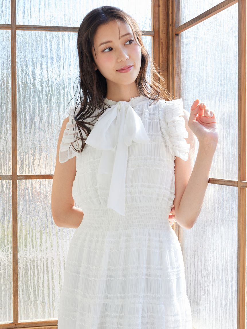 接触冷感】フリルシフォンワンピース(デイリーワンピース)｜DRESS