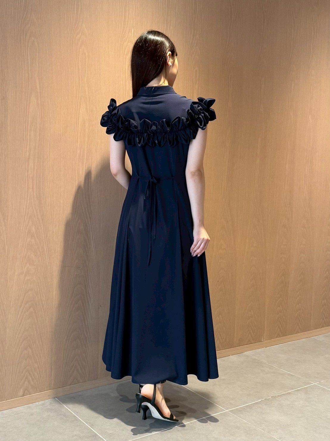 洗える】フリルヨークシャツワンピース(デイリーワンピース)｜DRESS
