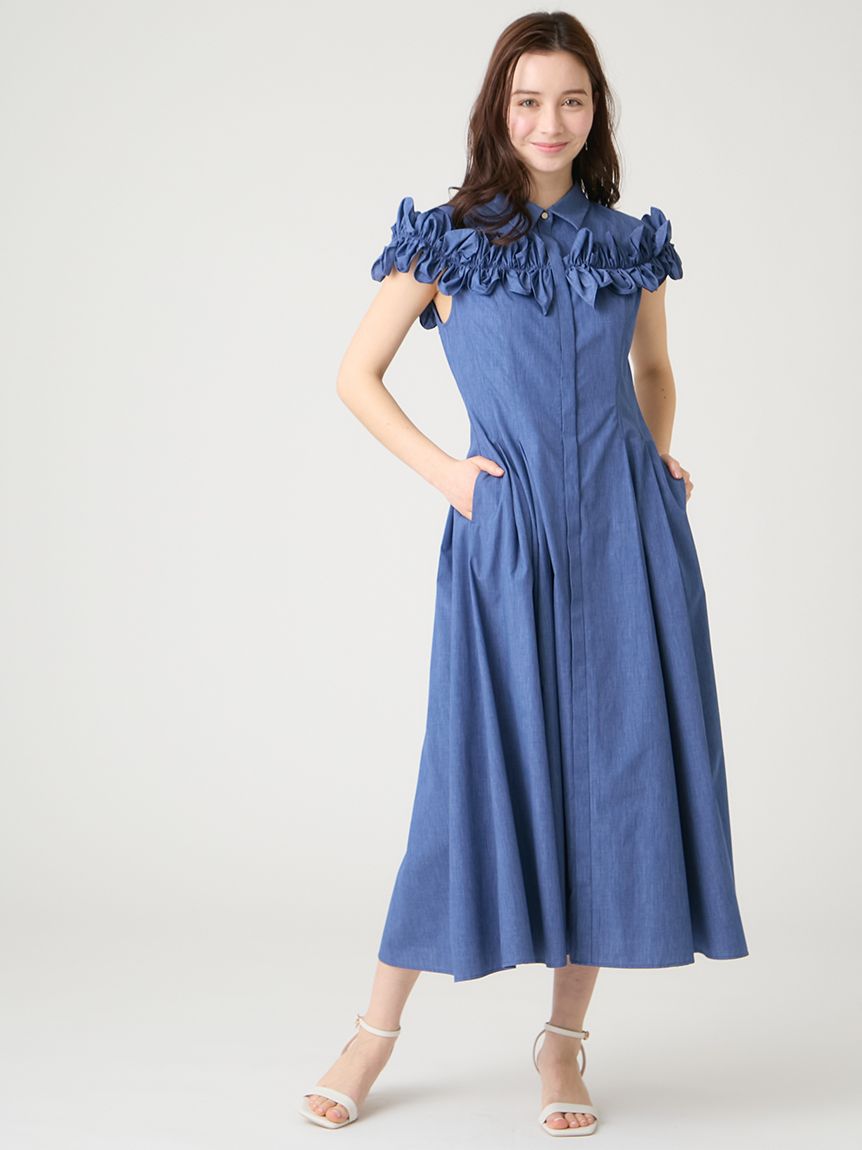 フリルヨークシャツワンピース(デイリーワンピース)|DRESS(ドレス フリルヨークシャツワンピース(デイリーワンピース)|DRESS(ドレス