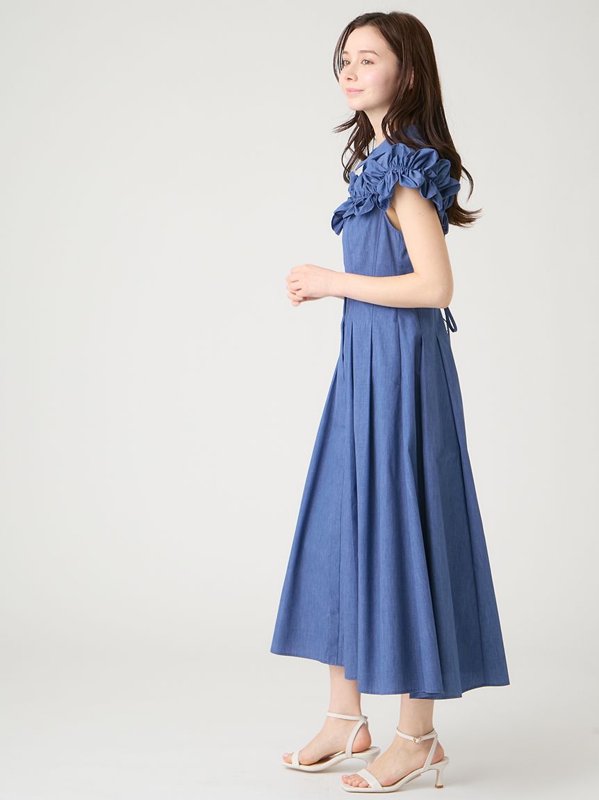 洗える】フリルヨークシャツワンピース(デイリーワンピース)｜DRESS