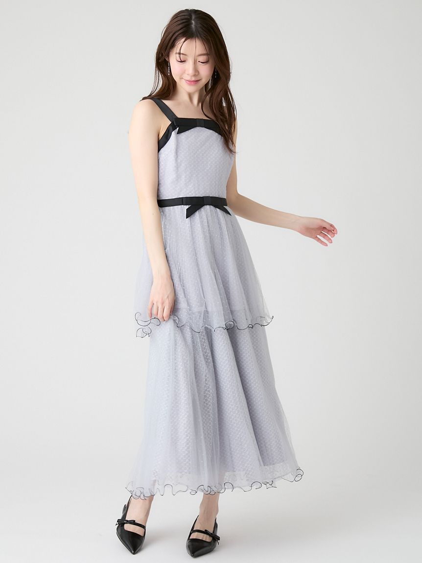 チュールティアードロングドレス(オケージョンドレス)｜DRESS（ドレス