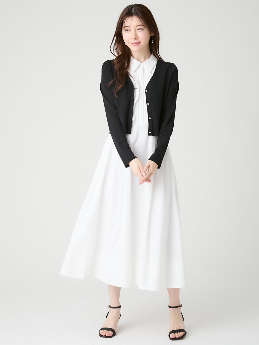 フロントフリルデザインシャツワンピース(デイリーワンピース)｜DRESS