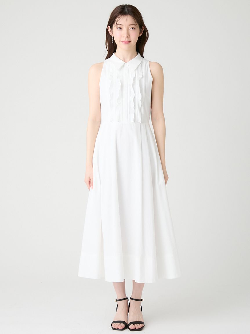 フロントフリルデザインシャツワンピース(デイリーワンピース)｜DRESS