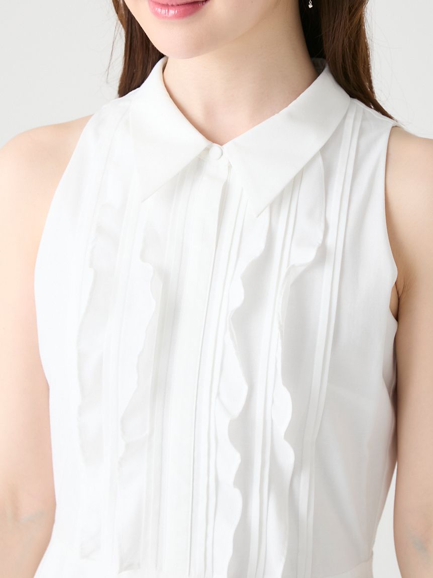 フロントフリルデザインシャツワンピース(デイリーワンピース)｜DRESS