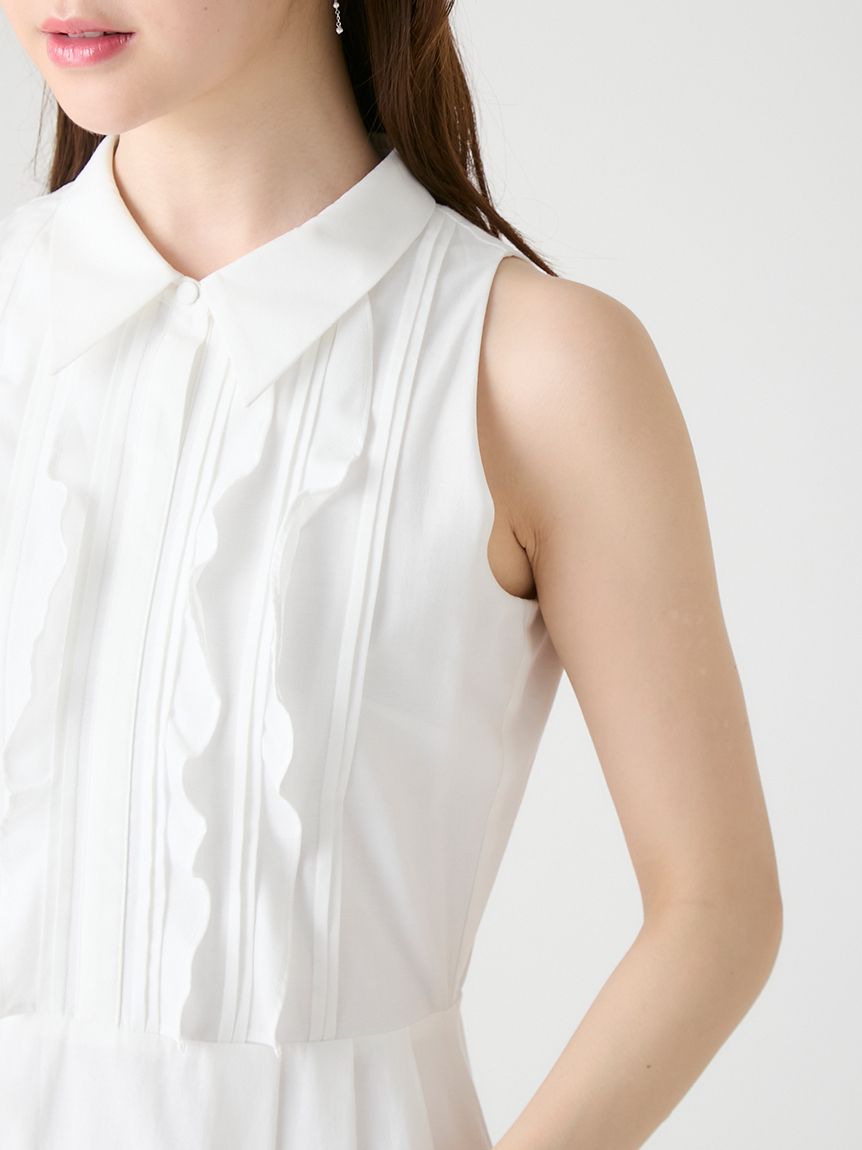 フロントフリルデザインシャツワンピース(デイリーワンピース)｜DRESS