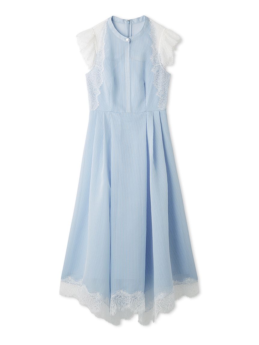 ストライプレーストリムワンピース(デイリーワンピース)｜DRESS