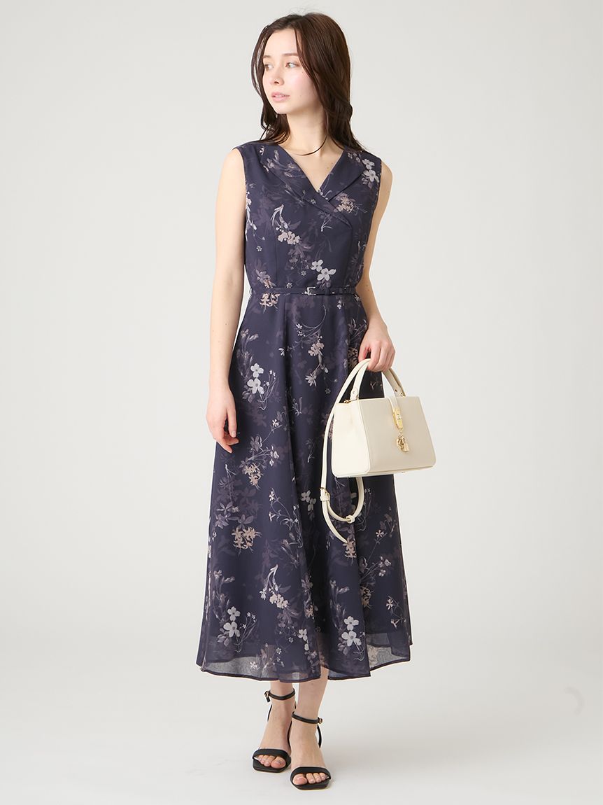洗える】ラペルフラワーワンピース(デイリーワンピース)｜DRESS