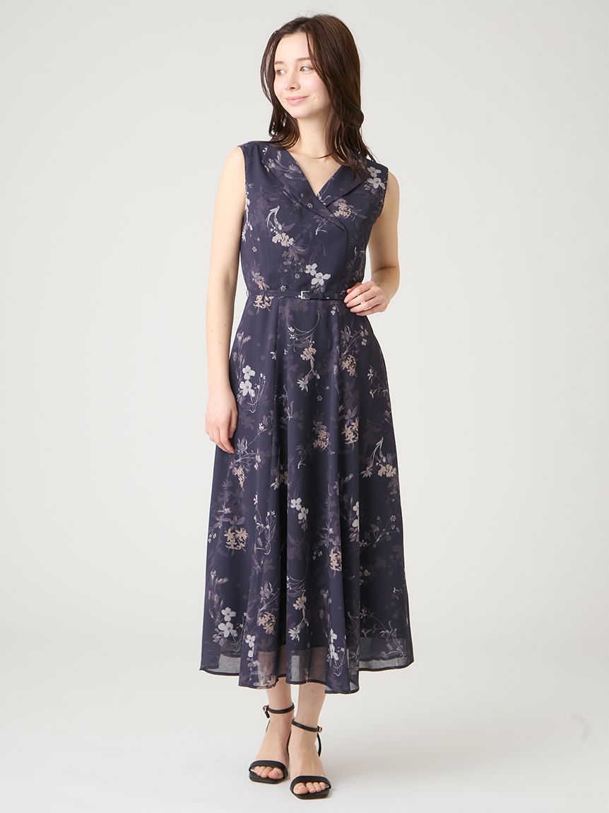 洗える】ラペルフラワーワンピース(デイリーワンピース)｜DRESS
