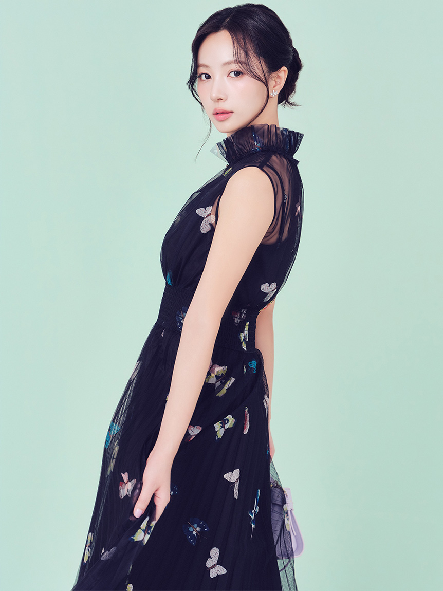 洗える】【HANAE MORI×CELFORDコラボ】バタフライプリントワンピース