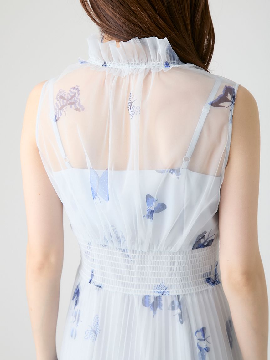 洗える】【HANAE MORI×CELFORDコラボ】バタフライプリントワンピース